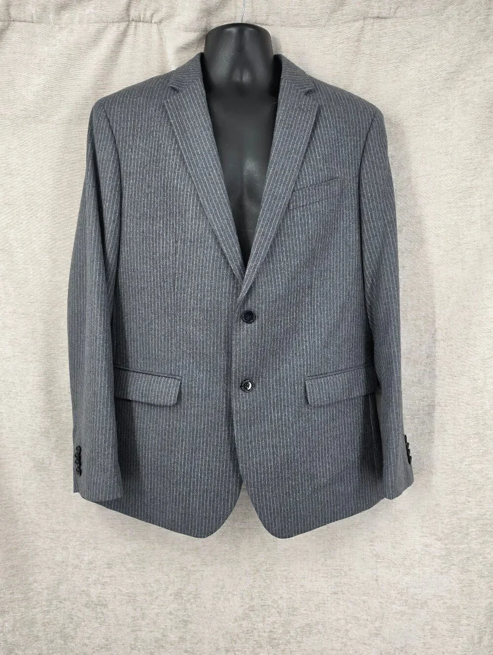 Banana Republic Tessuto Marzotto Gray Pinstripe Suit Blazer Jacket Dress Pants